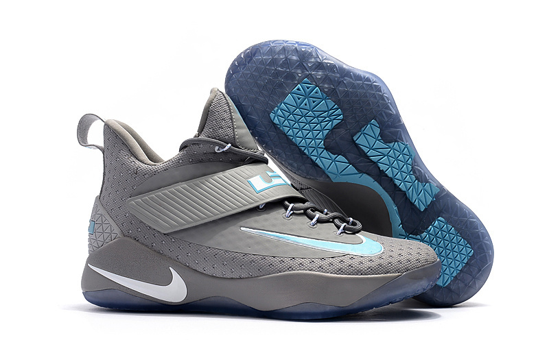 2017 Nike LeBron 14 Grey Jade Blue Shoes