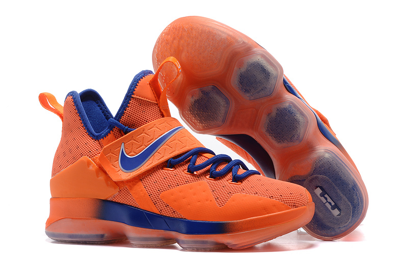 2017 Nike LeBron 14 Orange Blue Shoes - Click Image to Close