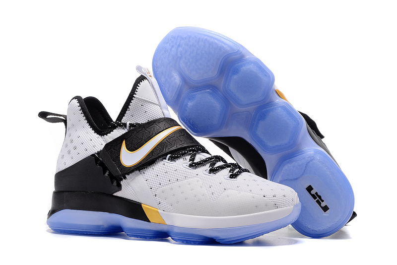 2017 Nike LeBron 14 White Black Blue Shoes