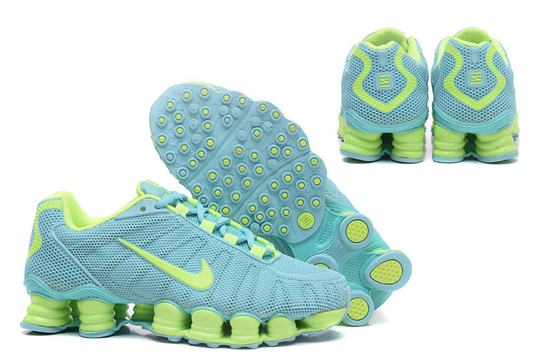 2017 Nike Shox TLX Blue Fluorscent Green Shoes For Women