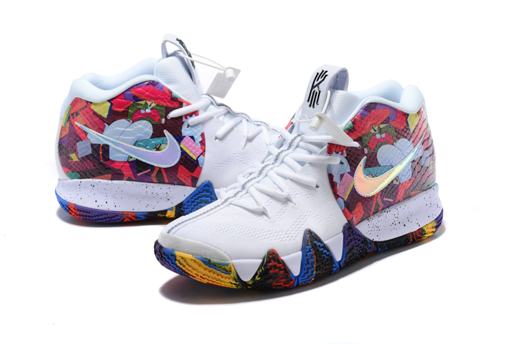 2018 nike kyrie 4 madness ncaa white multi color - Click Image to Close