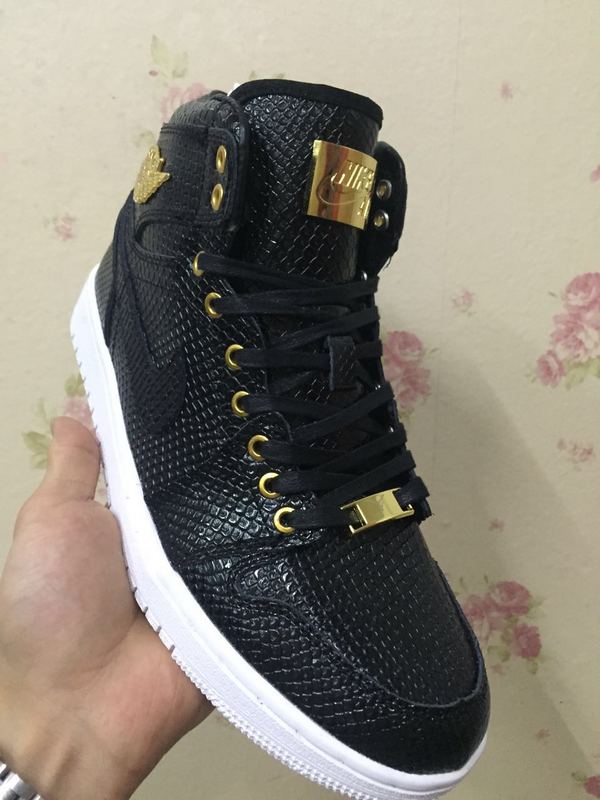 2015 Nike 24KAir Jordan 1 Black Gold - Click Image to Close