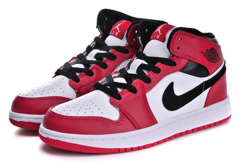 Nike Air Jordan 1 Womens Basketball Shoes Red White Black