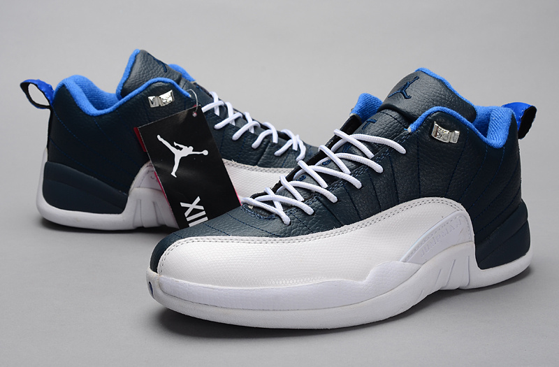 Nike Jordan 12 Low Blue White Shoes - Click Image to Close