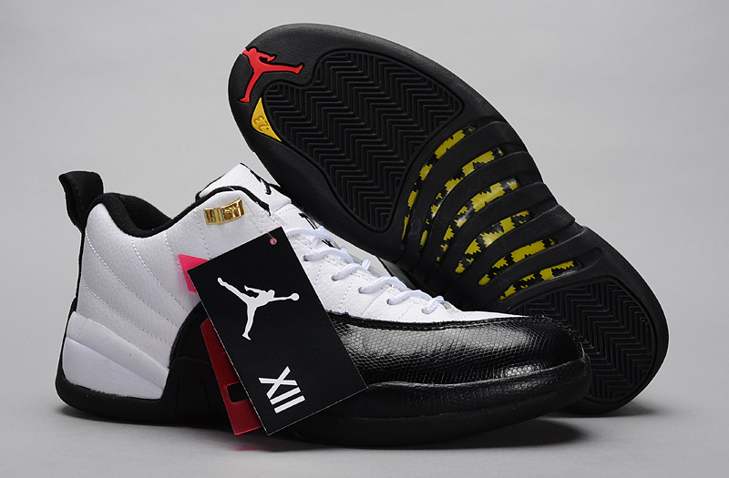 Nike Air Jordan 12 Low White Black Shoes - Click Image to Close