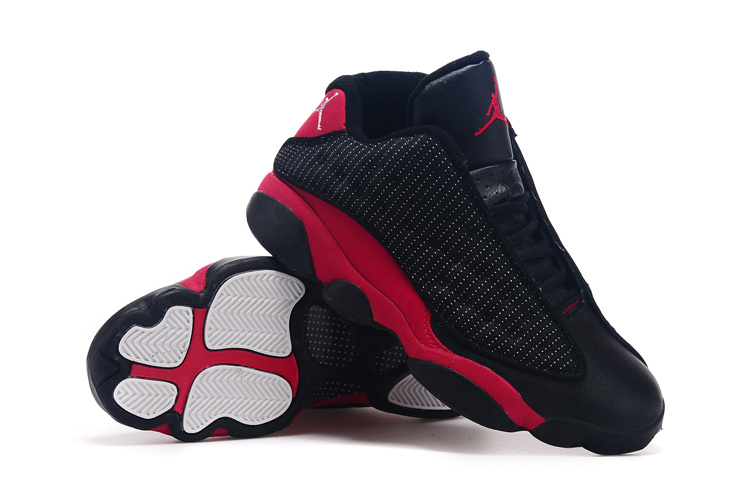 2015 Nike Air Jordan 13 Low 30th Black True Red Shoes - Click Image to Close