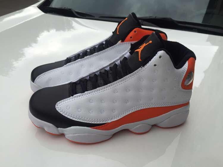 Nike Jordan 13 Shattered Backboard White Black Orange Shoes - Click Image to Close