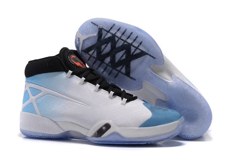 Air Jordan 30 White Baby Blue Black Shoes - Click Image to Close