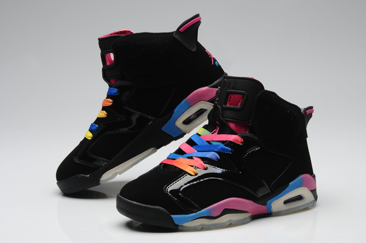 Nike Air Jordan 6 Black Colorful Womens Basketball Shoes