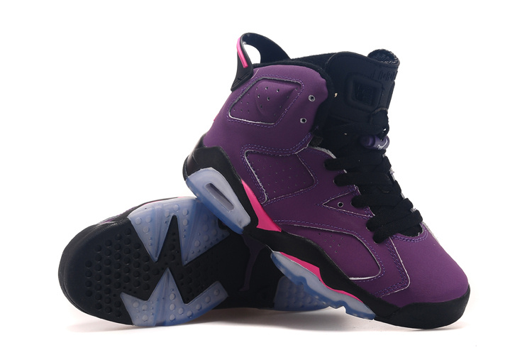 2015 Nike Air Jordan 6 Grape Black Shoes For Women