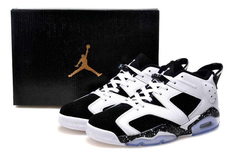2015 Nike Air Jordan 6 Low Cut White Black Shoes For Women - Click Image to Close