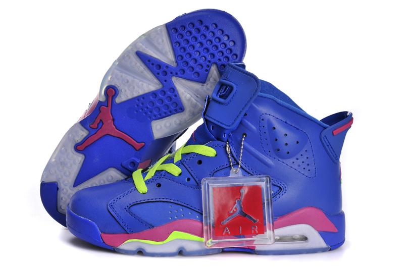 Nike Air Jordan 6 Retro Womens Shoes Blue Pink Grey