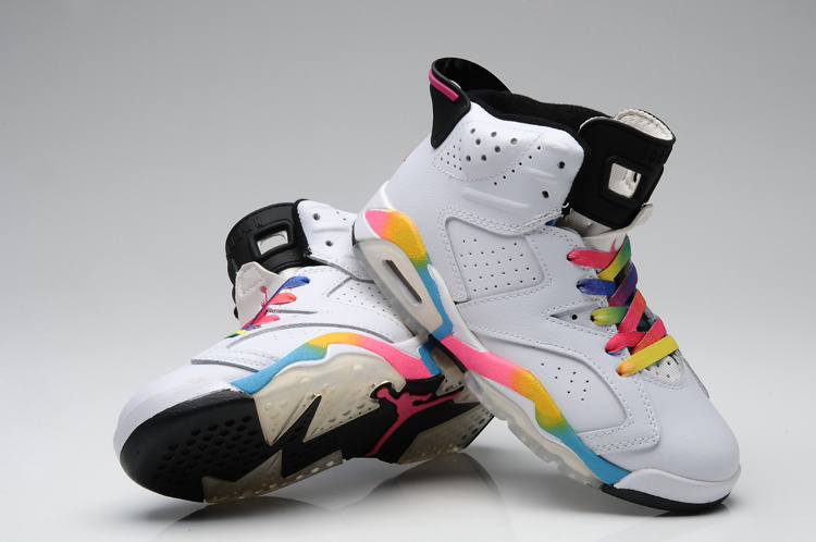 Air Jordan 6 White Colorful Basketball Shoes