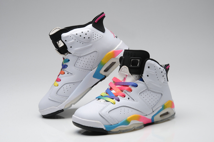 Air Jordan 6 White Colorful Basketball Shoes