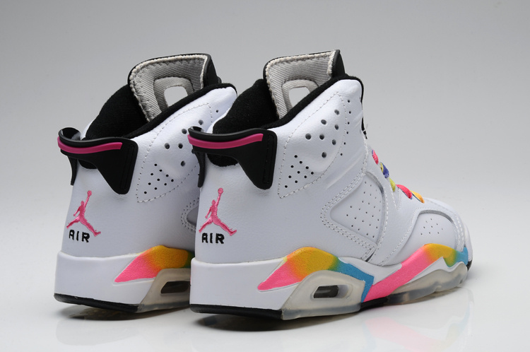 Air Jordan 6 White Colorful Basketball Shoes