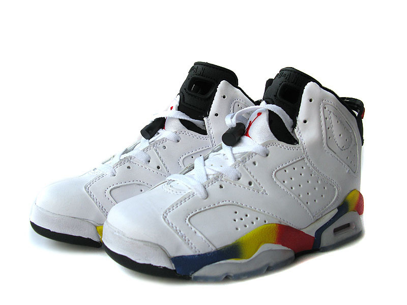 Nike Air Jordan 6 White White Black Colorful For Women - Click Image to Close