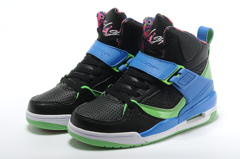 Nike Air Jordan Flight 4.5 Black Blue Green Womens Shoes