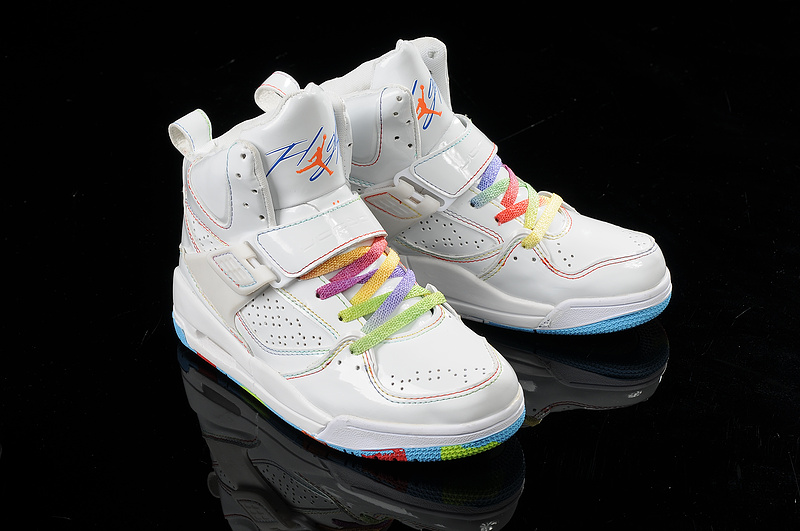 Nike Air Jordan Flight 4.5 White Colorful Womens Shoes - Click Image to Close