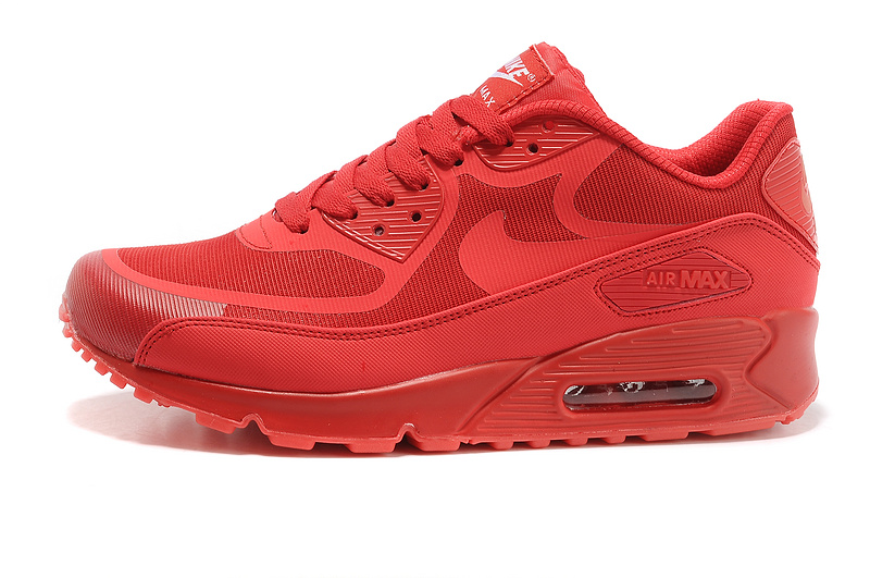 New Nike Air Max 90 All Red Shoes - Click Image to Close