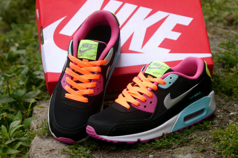 Nike Air Max 90 Black Pink Yellow Blue For Women