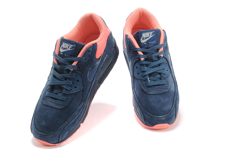 New Nike Air Max 90 Dark Blue Orange Red Shoes - Click Image to Close