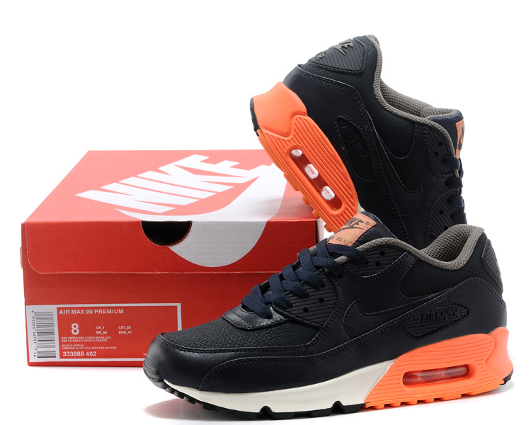 New Nike Air Max 90 Dark Blue Orange Shoes - Click Image to Close