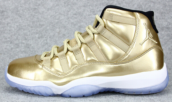 2015 Nike All Gold White Air Jordan 11 Retro Shoes - Click Image to Close