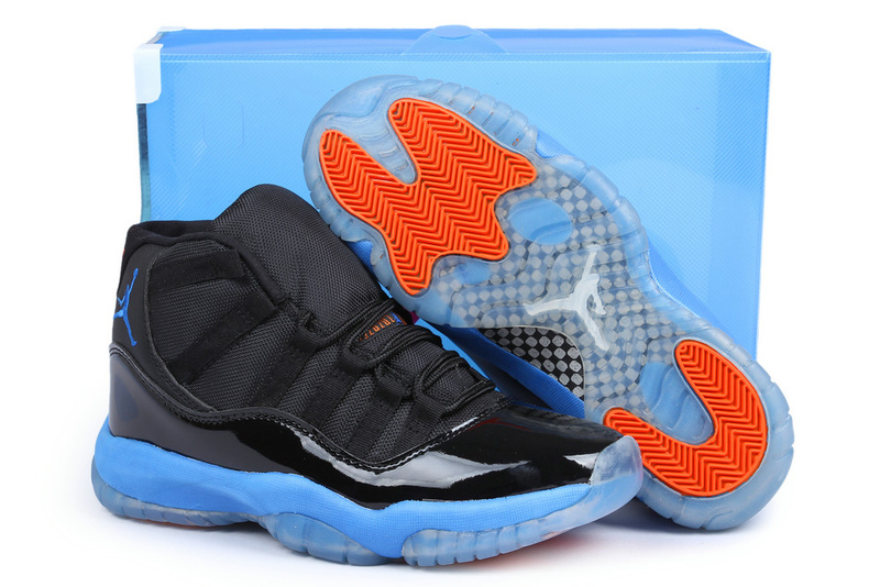 New Jordan 11 Retro Knicks Edition Black Blue Orange Shoes