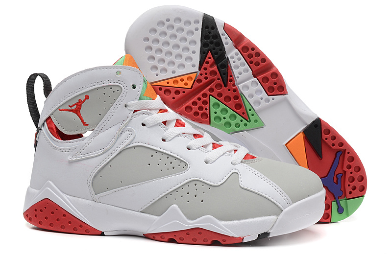 2015 Nike Air Jordan 7 Bugs Bunny White Grey Red For Women - Click Image to Close