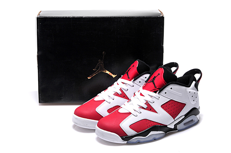 New Nike Air Jordan 6 Low Carmine White Black Shoes - Click Image to Close