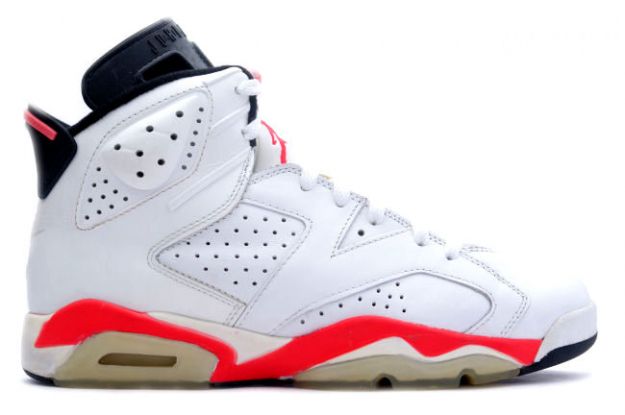 Cheap Air Jordan 6 Original White Infared Red Black Shoes - Click Image to Close