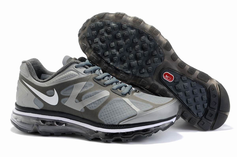 Classic Nike Air Max 2012 Grey Black Shoes - Click Image to Close