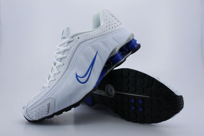 Comfortable Nike Shox R4 White Baby Blue - Click Image to Close