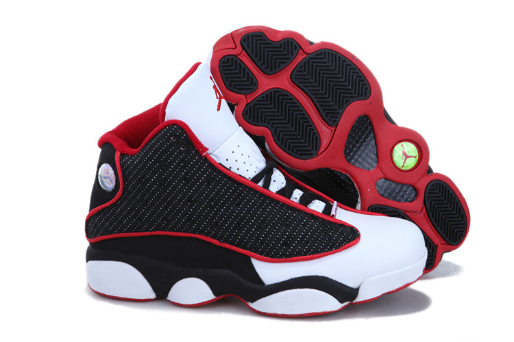 Nike Jordan 13 Womens Basketball Shoes White Black Red - Click Image to Close