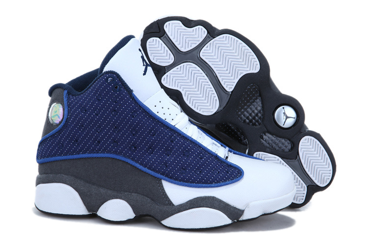 Nike Jordan 13 Womens Basketball Shoes White Blue Grey