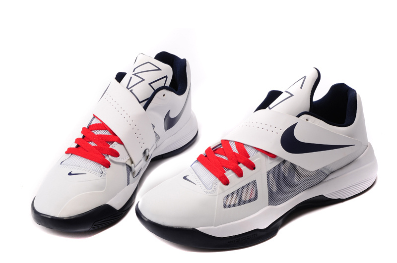 Kevin Durant Shoes 4 Olympic White Black Red - Click Image to Close