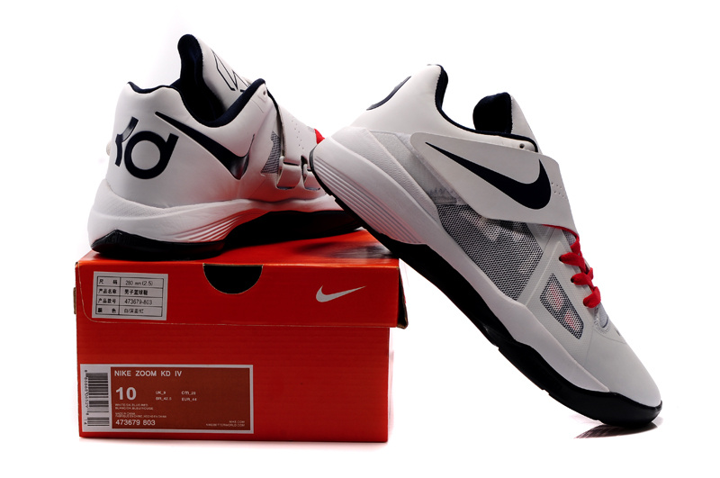 Kevin Durant Shoes 4 Olympic White Black Red