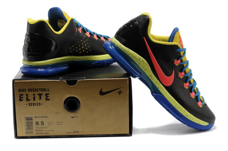 Nike Kevin Durant 5 Low Black Blue Yellow - Click Image to Close