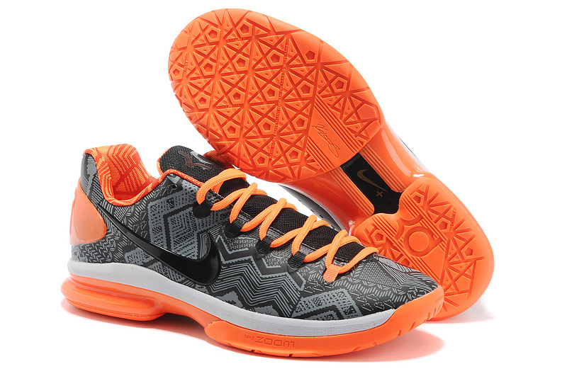 Kevin Durant 5 Low Grey Black Orange For Women - Click Image to Close