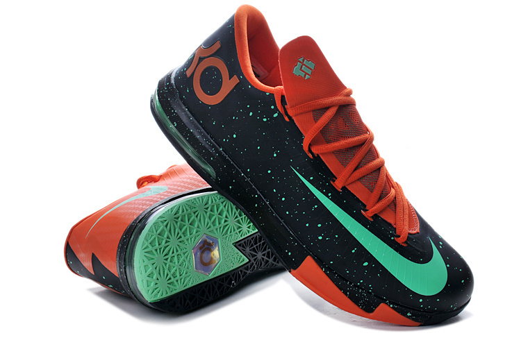 Women's Nike Kevin Durant 6 Black Orange Green Shoes