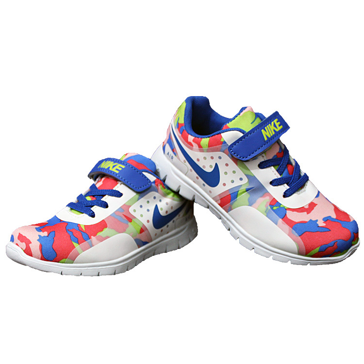 Kids Nike Air Force Strap Red Green Colorful Shoes