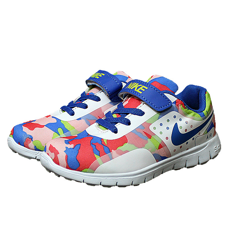 Kids Nike Air Force Strap Red Green Colorful Shoes - Click Image to Close