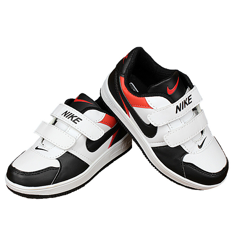 Kids Nike Air Force White Black Red Shoes - Click Image to Close