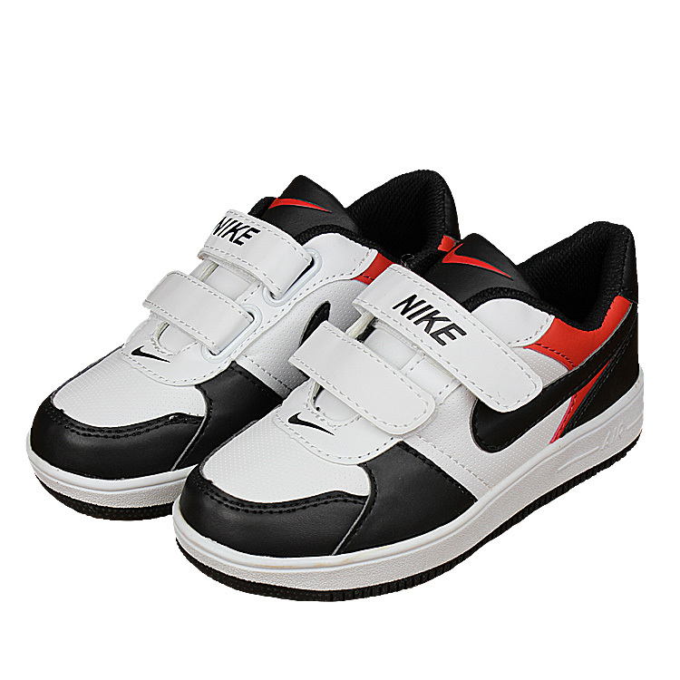 Kids Nike Air Force White Black Red Shoes - Click Image to Close