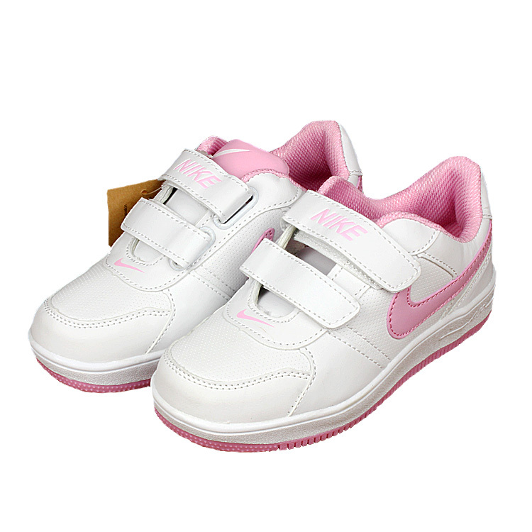 Kids Nike Air Force White Pink Shoes - Click Image to Close