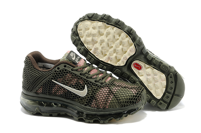 Kids Nike Air Max 2009 Army Green Running Shoes - Click Image to Close