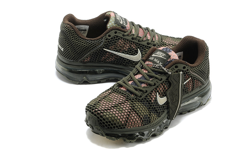 Kids Nike Air Max 2009 Army Green Running Shoes - Click Image to Close