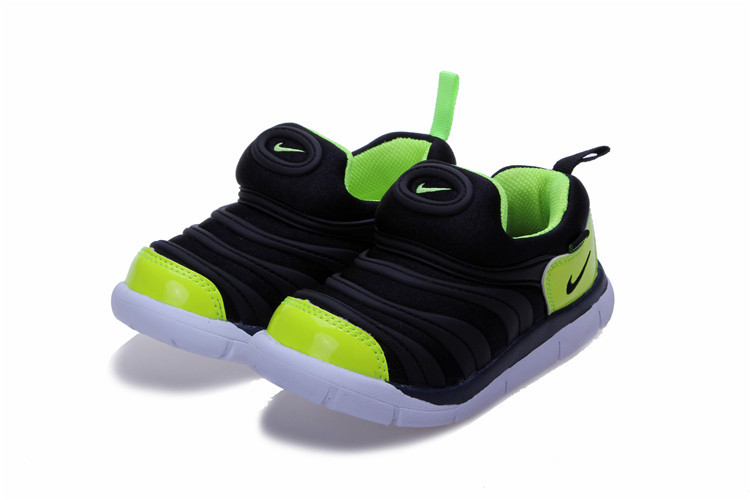 Nike Dynamo Free Black Fluorscent Green White Shoes For Kids