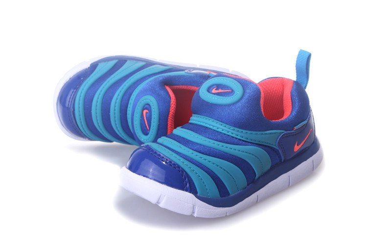 Nike Dynamo Free Blue Redish Orange White Shoes For Kids - Click Image to Close