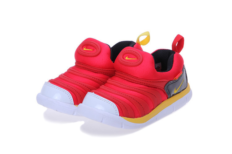 Nike Dynamo Free Red Black Yellow White Shoes For Kids - Click Image to Close